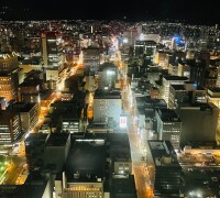 The spectacular night view of Sapporo